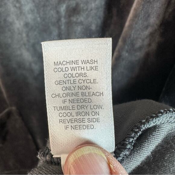 Pure Jill Crushed-Velour V-Neck midi Dress with pockets whimsigoth plus size - Picture 6 of 10